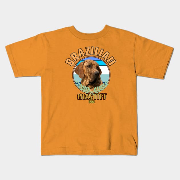 brazilian mastiff dog Kids T-Shirt by Carolina Cabreira